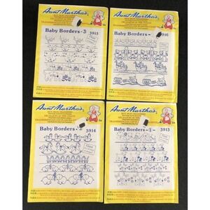 Lot Of 4 Aunt Marthas Hot Iron Transfers #3913, #3914, #3915, #3916 Boarders